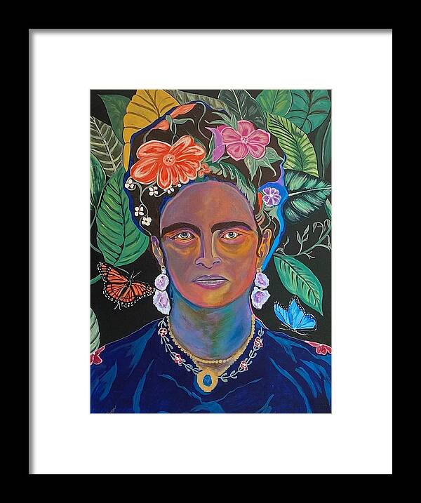  Framed Print featuring the painting Frida Kahlo by Bill Manson