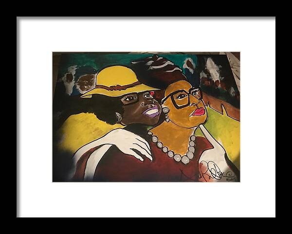  Framed Print featuring the painting Friends by Angie ONeal