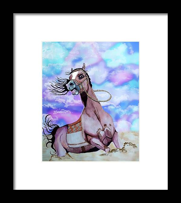 Horse Skethes Framed Print featuring the painting Frightened Horse by Equus Artisan