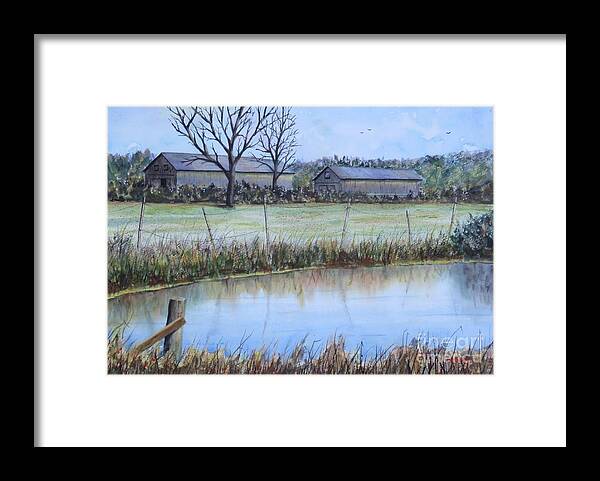 Pond Framed Print featuring the painting Frog Hollow Pond by Joseph Burger