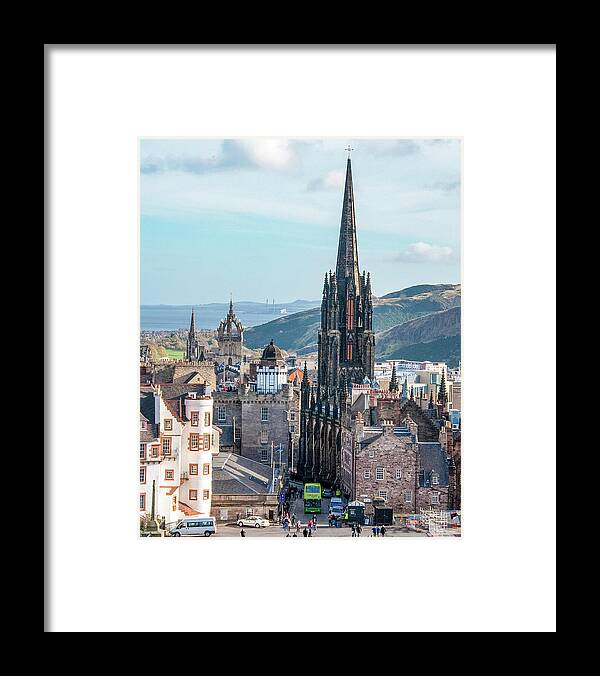 Castle Of Edinburgh Framed Print featuring the digital art From the Castle of Edinburgh, Scotland by SnapHappy Photos