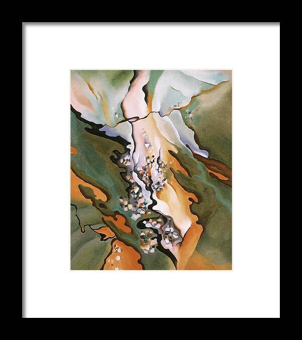 Georgia O'keeffe Framed Print featuring the painting From the Lake No 3 - Abstract modernist landscape painting by Georgia O'Keeffe