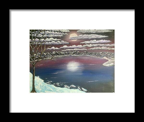 Winter Framed Print featuring the painting Frozen by Lisa White