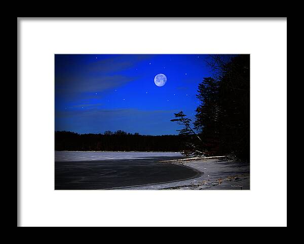 Landscape Framed Print featuring the photograph Frozen Moonlight Bay by Mary Walchuck