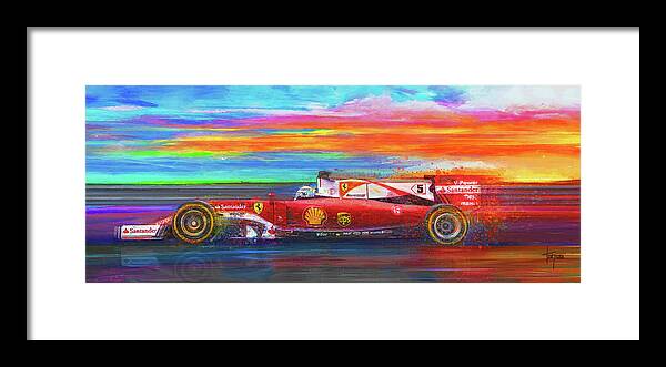 Ferrari Framed Print featuring the painting Full Gallop by Alan Greene