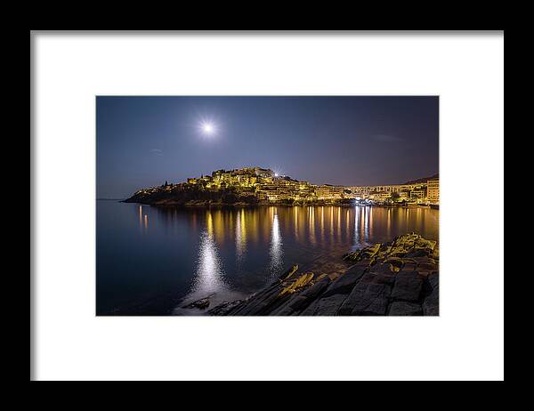Kavala Framed Print featuring the photograph Full Moon Magic III by Elias Pentikis