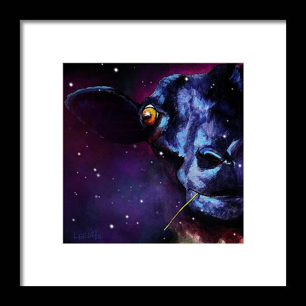 Sheep Framed Print featuring the painting Galaxy Hailey by DawgPainter