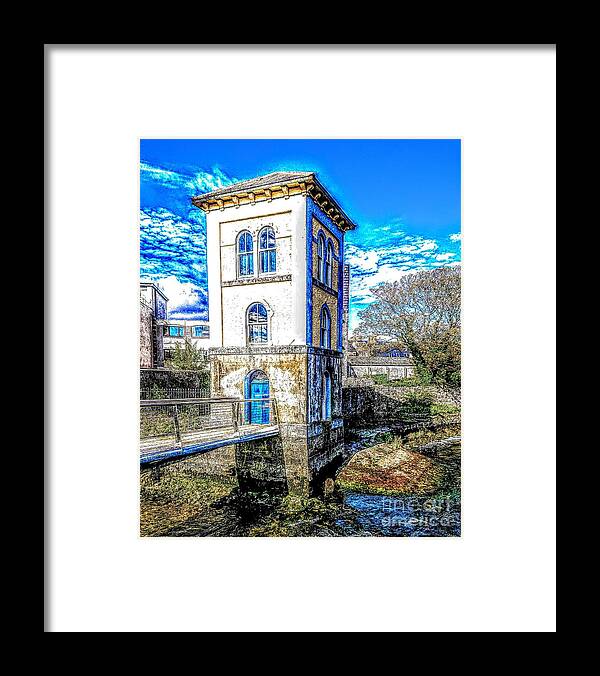 Galway Ireland Framed Print featuring the mixed media Paintings of Galway fisheries tower by Mary Cahalan Lee - aka PIXI
