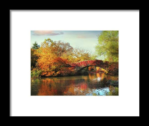 Gapstow Bridge Framed Print featuring the photograph Gapstow Bridge in Autumn II by Jessica Jenney