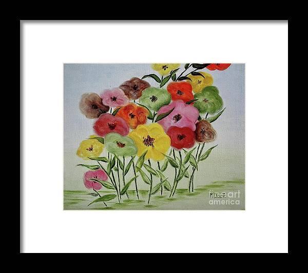 Flowers Framed Print featuring the painting Garden Color Spot by Mary Deal