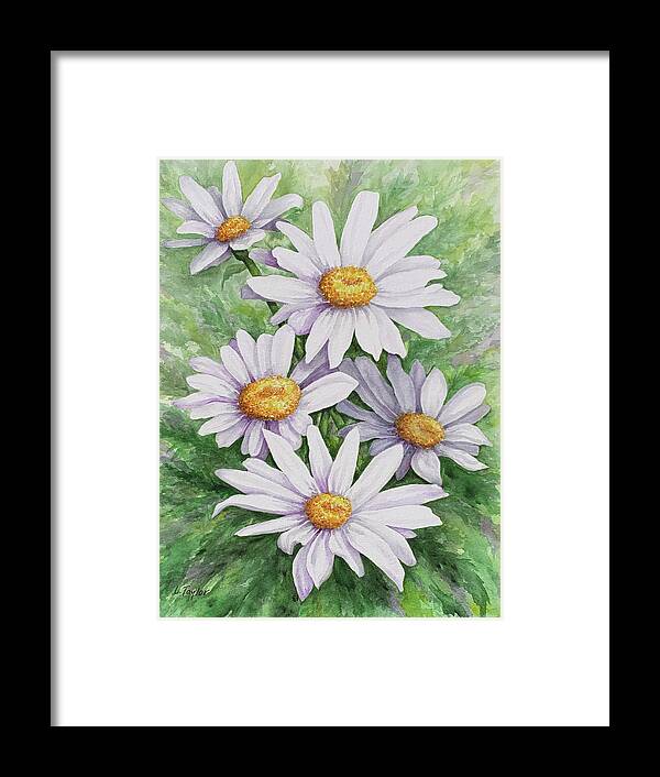 Daisy Framed Print featuring the painting Garden Daisies by Lori Taylor