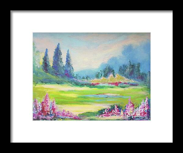 Landscape Framed Print featuring the painting Garden Impressions II by Petra Burgmann