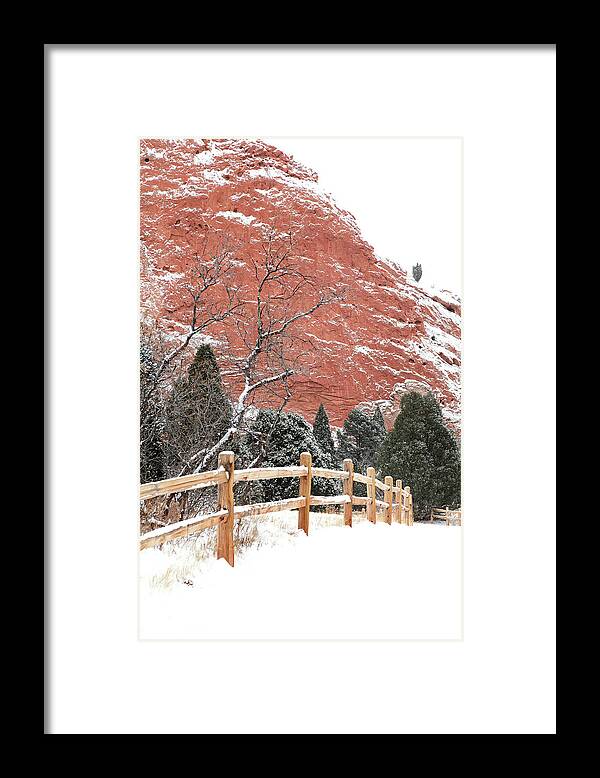 Garden Of The Gods Framed Print featuring the photograph Garden of the Gods Snow by Bob Falcone