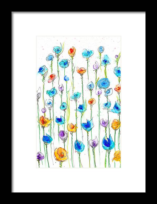 Flower Framed Print featuring the painting Garden Party II by Kimberly Deene Langlois