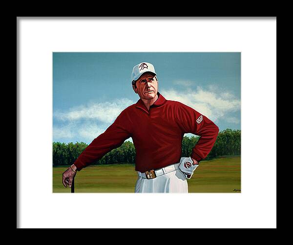 Gary Player Framed Print featuring the painting Gary Player Painting by Paul Meijering
