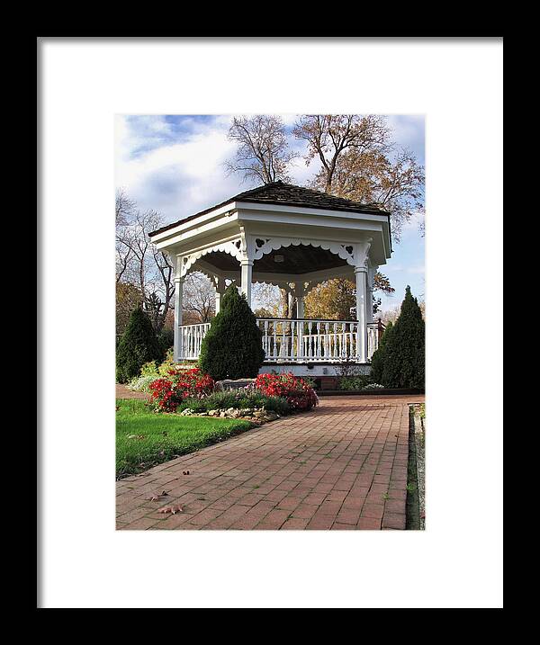 Gazebo Framed Print featuring the photograph Gazebo at Olmsted Falls - 3 by Mark Madere