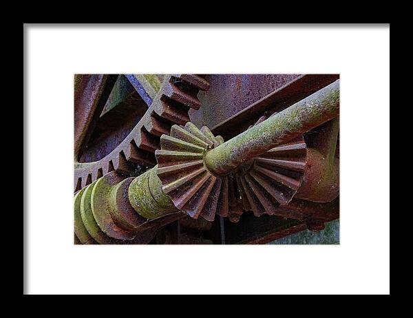 Abstract Framed Print featuring the photograph Geared Up by Ira Marcus