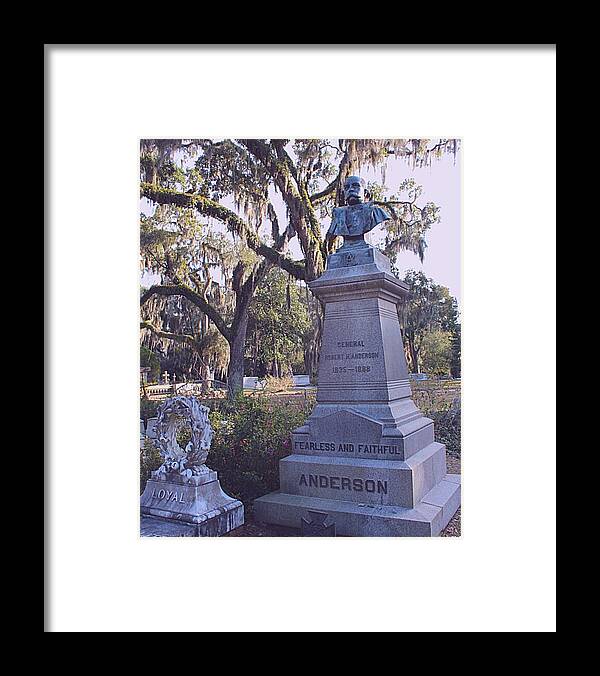 Cemetery Framed Print featuring the photograph General Anderson by Lee Darnell