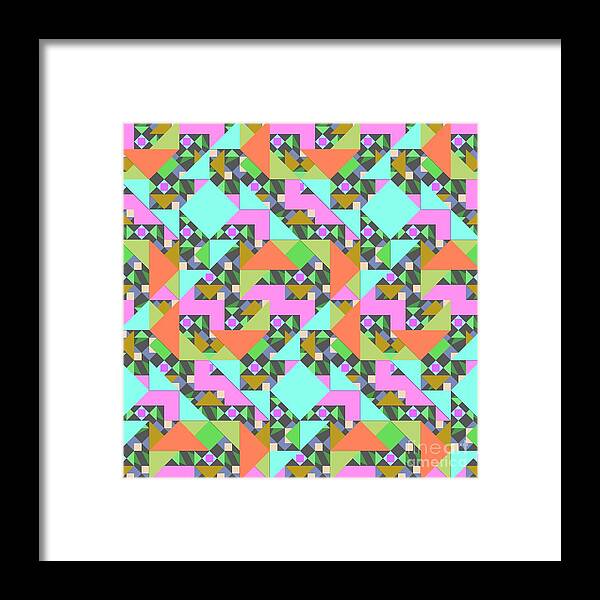 Patterns Framed Print featuring the digital art Geometric Designer Pattern - MSG4I by Philip Preston
