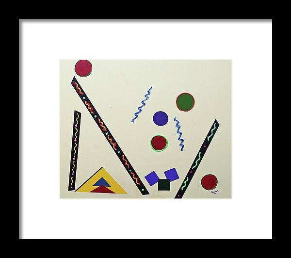 Abstract Framed Print featuring the painting Geometrical Play by Karin Eisermann