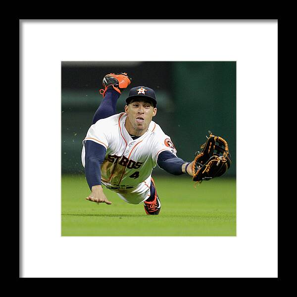 American League Baseball Framed Print featuring the photograph George Springer by Bob Levey