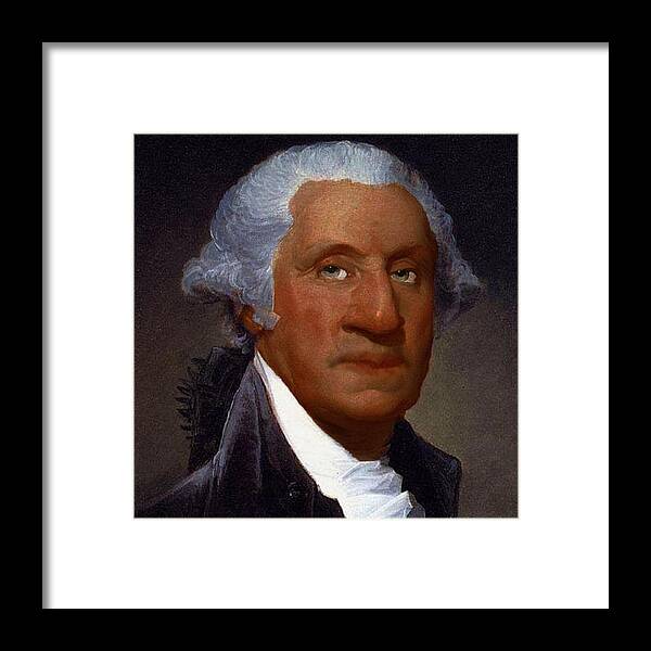 Black Lives Matter Framed Print featuring the painting George Washington Black Lives Matter by Tony Rubino