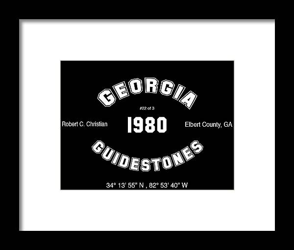 Wunderle Art Framed Print featuring the digital art Georgia Guidestones Historiconal Record by Wunderle