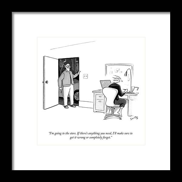A25069 Framed Print featuring the drawing Get It Wrong Or Completely Forget by Julia Suits