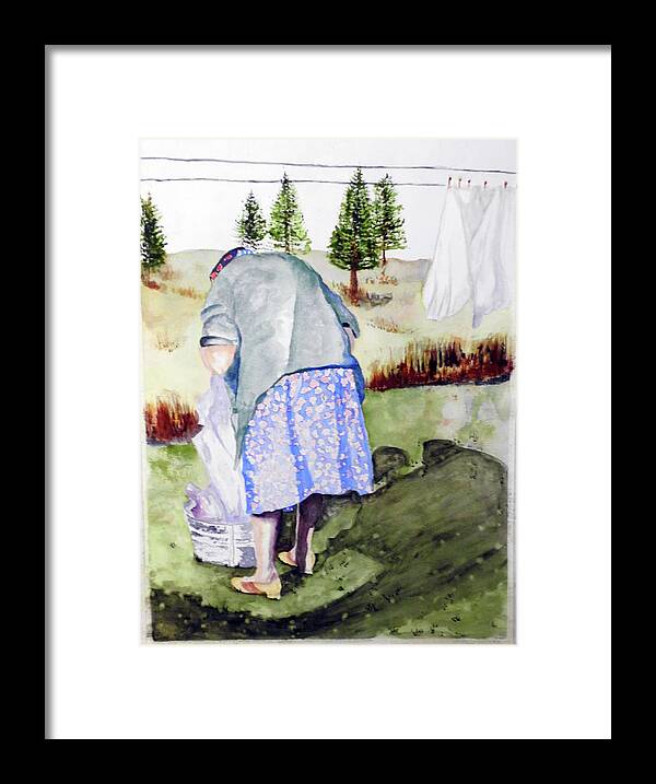 Working Women Framed Print featuring the painting Getting It Done by Barbara F Johnson