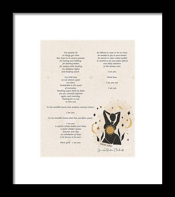 Poem Framed Print featuring the digital art Ghost Girls by Jennifer Preston