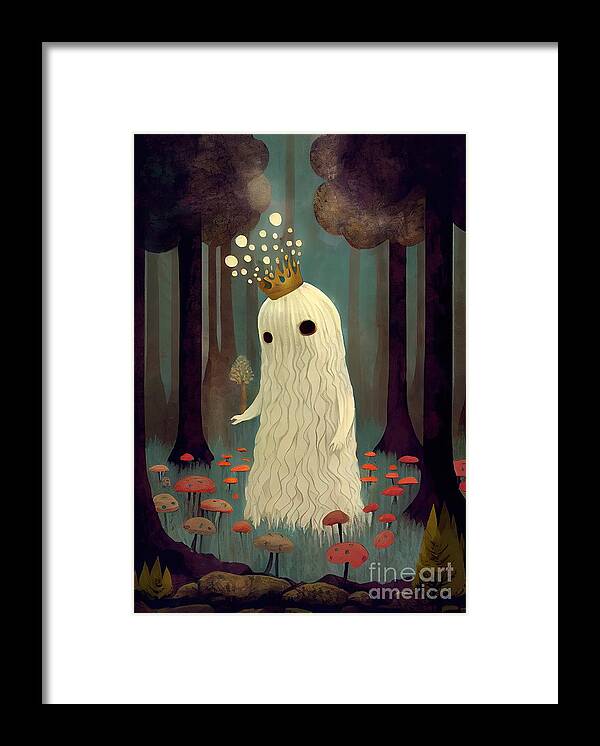 Fungus Framed Print featuring the painting Ghost King by N Akkash