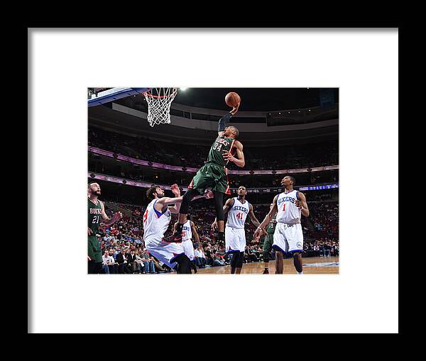 Nba Pro Basketball Framed Print featuring the photograph Giannis Antetokounmpo by Jesse D. Garrabrant