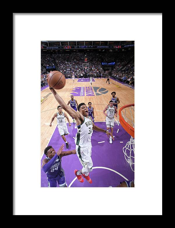 Nba Pro Basketball Framed Print featuring the photograph Giannis Antetokounmpo by Rocky Widner