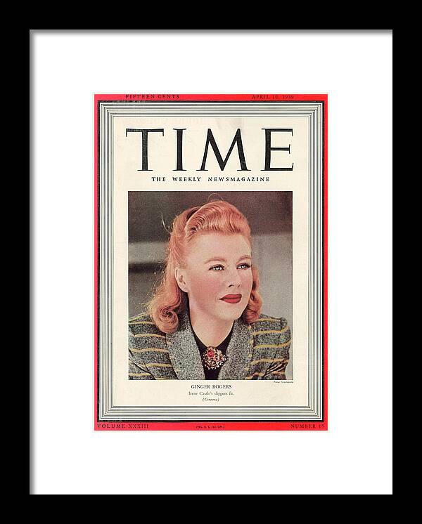Ginger Rogers Framed Print featuring the photograph Ginger Rogers - 1939 by Peter Stackpole