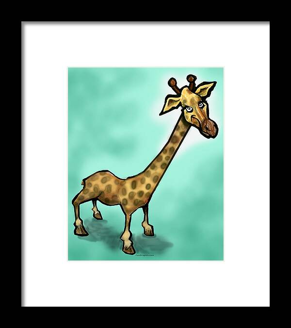 Giraffe Framed Print featuring the digital art Giraffe by Kevin Middleton