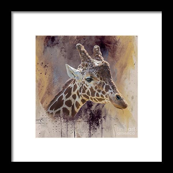 Giraffe Framed Print featuring the photograph Giraffe Portrait by Eva Lechner