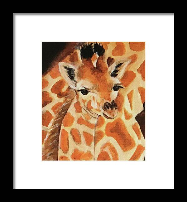 Art Framed Print featuring the painting Giraffe by Tammy Pool