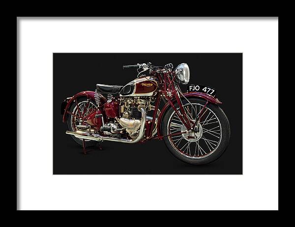 Vintage Framed Print featuring the photograph Girder Fork Triumph by Andy Romanoff
