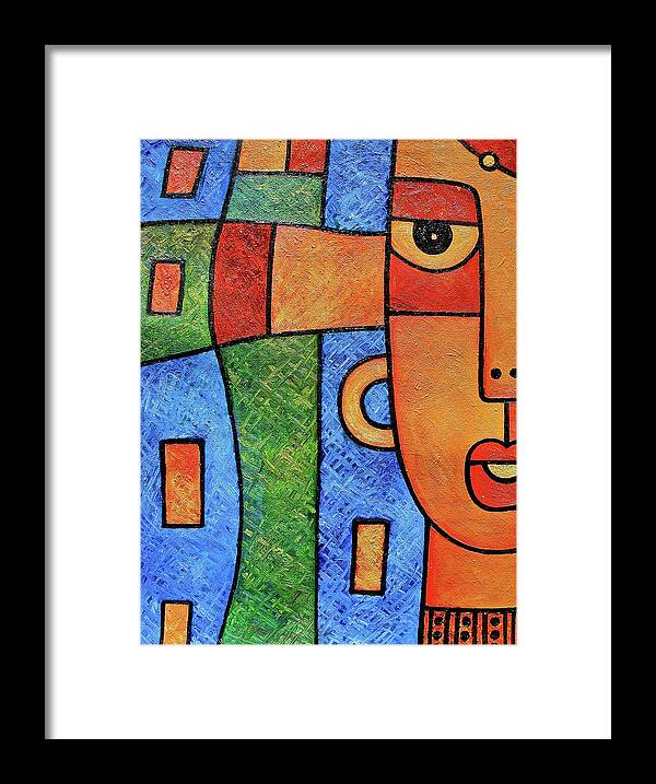 Africa Framed Print featuring the painting Girl at River by Elisha Ongere