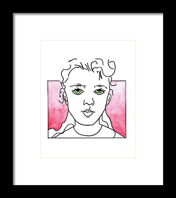 Pink Framed Print featuring the mixed media Girl in pink by Francine Rondeau