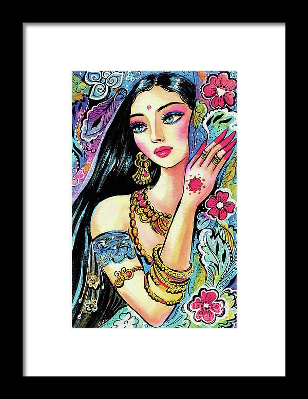 Beautiful Indian Woman Framed Print featuring the painting Gita by Eva Campbell