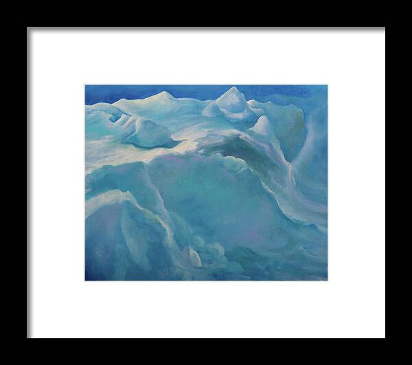 Glacier Framed Print featuring the painting Glacial by Carol Klingel