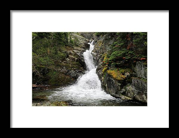 Aster Falls Framed Print featuring the photograph Glacier National Park - Aster Falls by Richard Krebs