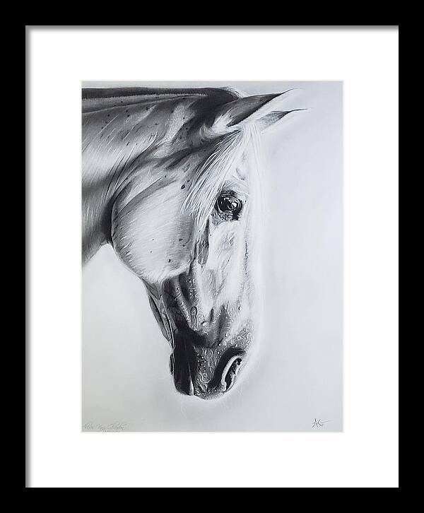 Horse Framed Print featuring the drawing Gleam- original by Alexis King-Glandon