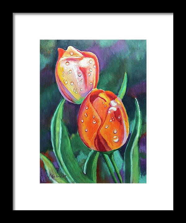 Tulips Framed Print featuring the painting Glenveagh Tulips by Shirley Galbrecht