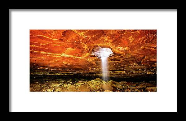 Glory Hole Falls Framed Print featuring the photograph Glory Hole Falls Panorama - Arkansas by Gregory Ballos