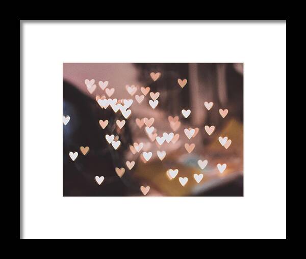 Abstract Framed Print featuring the photograph Glowing Hearts by Long Shot