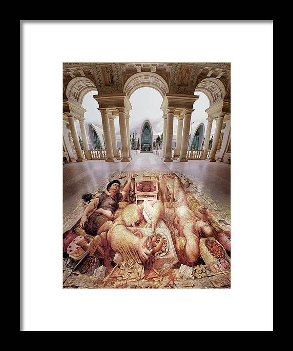 Gluttony Framed Print featuring the painting Gluttony by Kurt Wenner