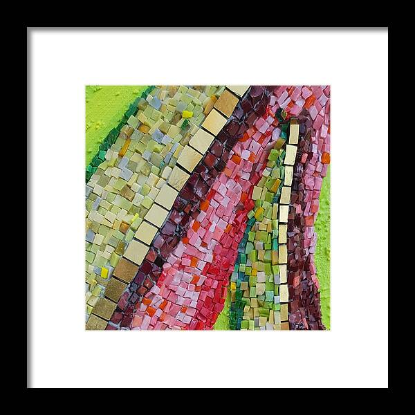 Mosaic Framed Print featuring the glass art Go with the flow by Adriana Zoon