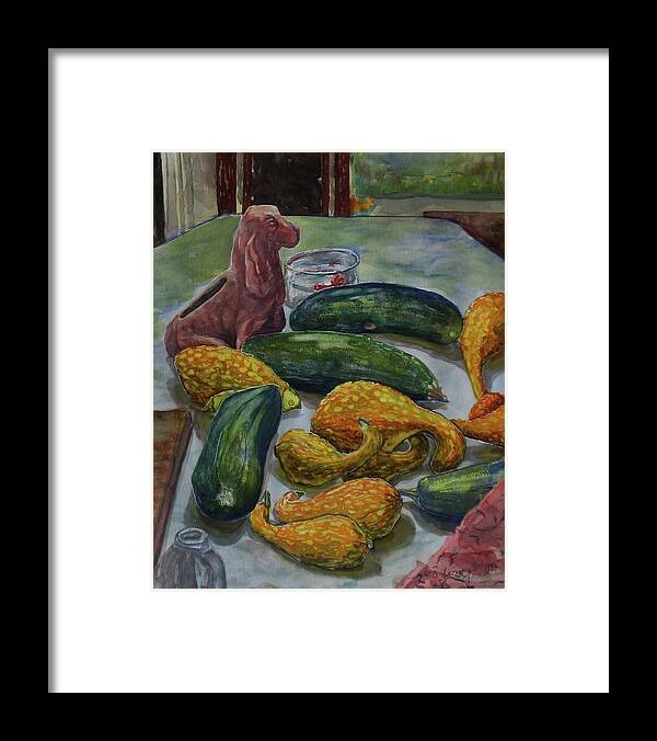  Framed Print featuring the painting Gourd Dog by Douglas Jerving